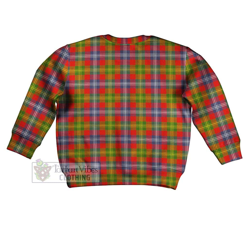 Tartan Vibes Clothing Forrester (Foster) Tartan Kid Ugly Sweater with Family Crest