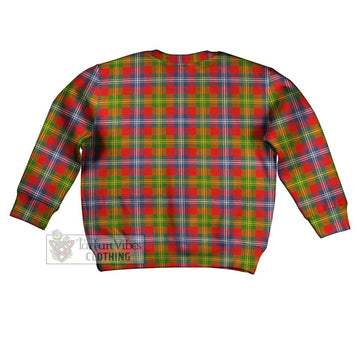 Tartan Vibes Clothing Forrester (Foster) Tartan Kid Ugly Sweater with Family Crest