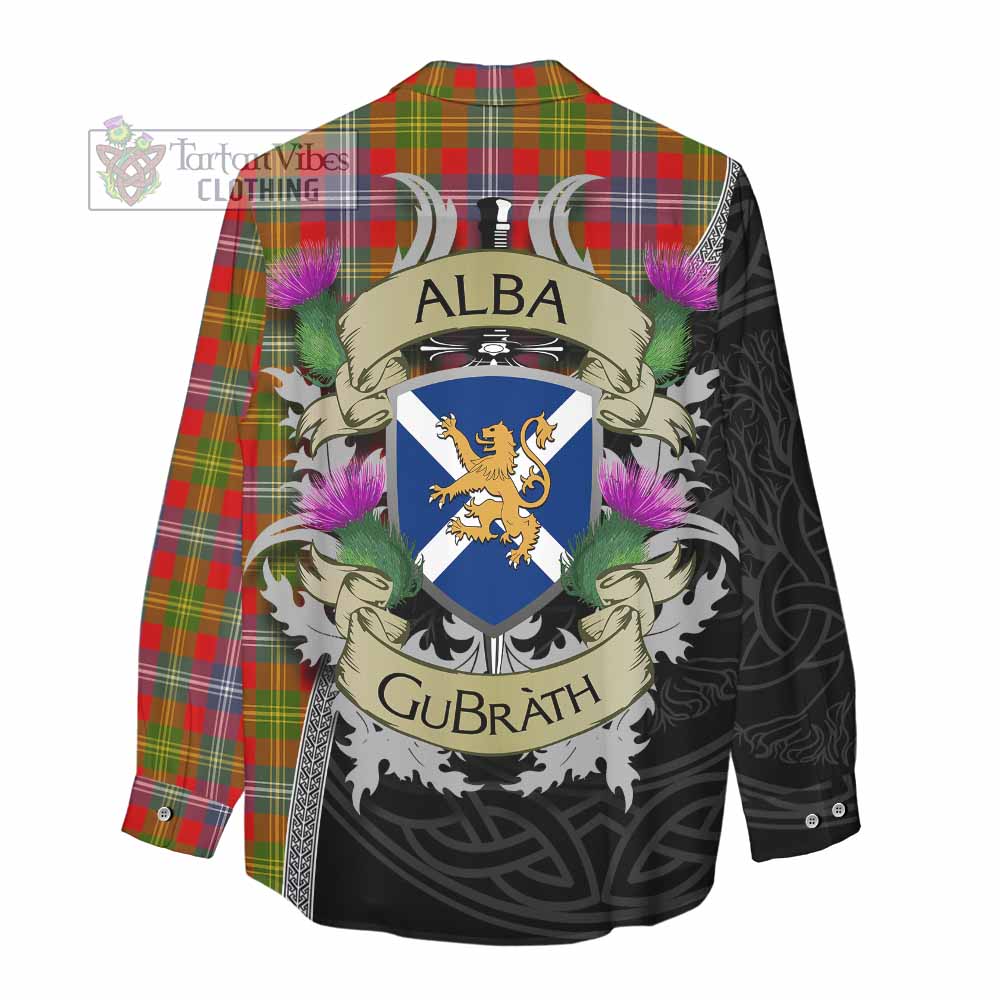 Tartan Vibes Clothing Forrester (Foster) Tartan Family Crest Women's Casual Shirt Lion Rampant Royal Thistle Shield Celtic Inspired