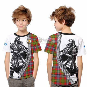 Forrester (Foster) Tartan Clan Crest Kid T-Shirt with Highlander Warrior Celtic Style