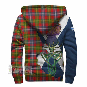 Forrester (Foster) Tartan Family Crest Sherpa Hoodie Scottish Thistle Celtic Inspired