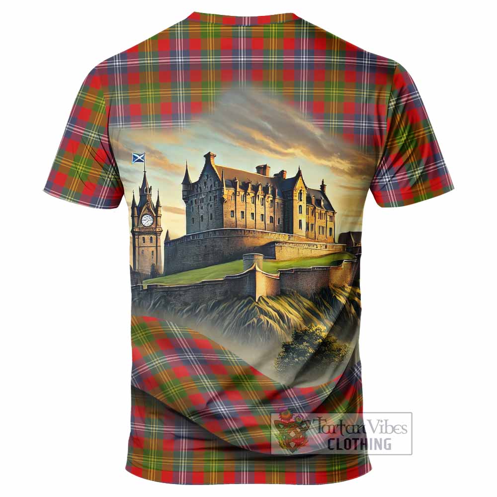 Tartan Vibes Clothing Forrester (Foster) Tartan Family Crest T-Shirt with Scottish Ancient Castle Stype