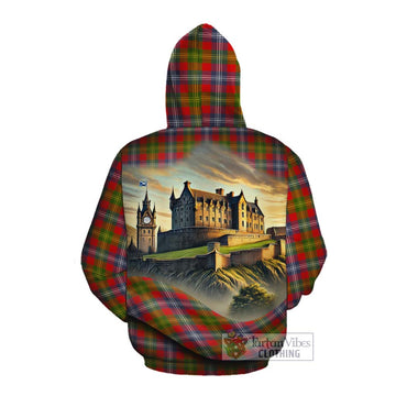 Tartan Vibes Clothing Forrester (Foster) Tartan Family Crest Cotton Hoodie with Scottish Ancient Castle Style