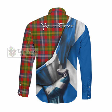 Tartan Vibes Clothing Forrester (Foster) Tartan Long Sleeve Button Shirt with Family Crest Scotland Patriotic Style