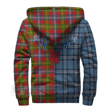 Forrester (Foster) Tartan Sherpa Hoodie Happy St. Andrew's Day Half Tartan Style