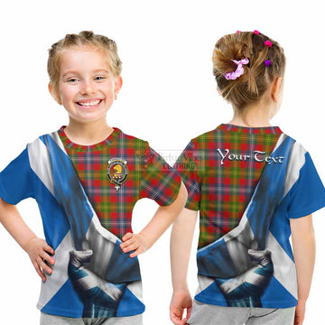 Tartan Vibes Clothing Forrester (Foster) Tartan Kid T-Shirt with Family Crest Scotland Patriotic Style