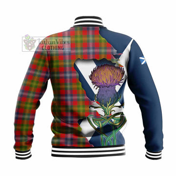 Forrester (Foster) Tartan Family Crest Baseball Jacket Scottish Thistle Celtic Inspired