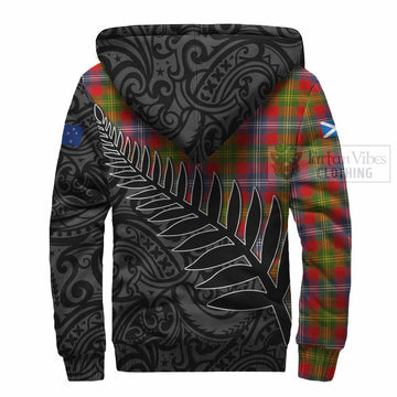 Forrester (Foster) Crest Tartan Sherpa Hoodie with New Zealand Silver Fern Half Style