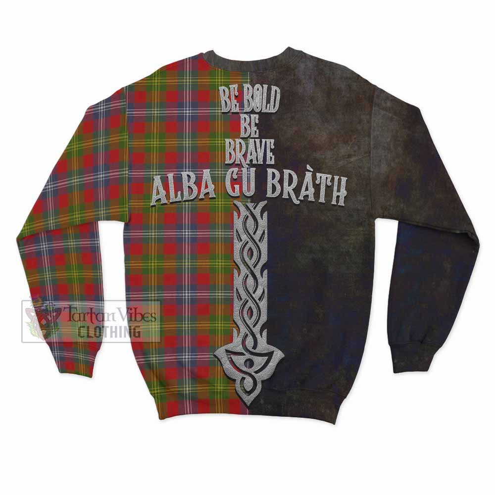 Tartan Vibes Clothing Forrester (Foster) Tartan Family Crest Sweatshirt Alba Gu Brath Be Brave Lion Ancient Style