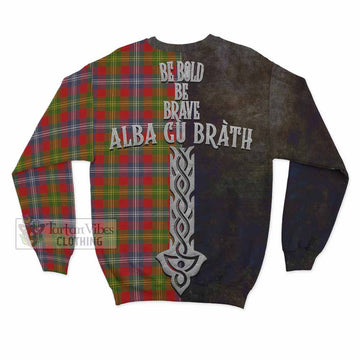 Tartan Vibes Clothing Forrester (Foster) Tartan Family Crest Sweatshirt Alba Gu Brath Be Brave Lion Ancient Style