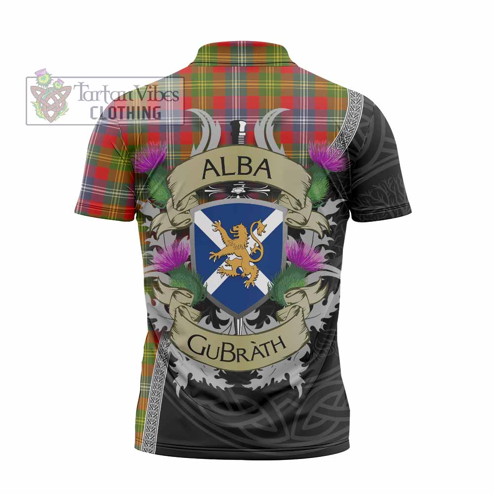 Tartan Vibes Clothing Forrester (Foster) Tartan Family Crest Zipper Polo Shirt Lion Rampant Royal Thistle Shield Celtic Inspired