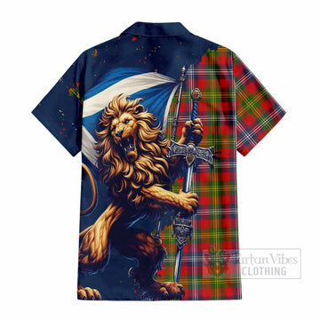 Forrester (Foster) Tartan Family Crest Hawaiian Shirt with Scottish Majestic Lion