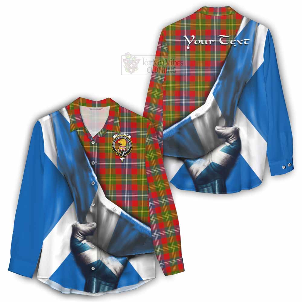 Tartan Vibes Clothing Forrester (Foster) Tartan Women's Casual Shirt with Family Crest Scotland Patriotic Style