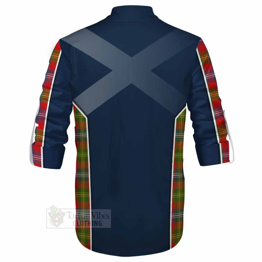 Tartan Vibes Clothing Forrester (Foster) Tartan Ghillie Kilt Shirt with Family Crest and Lion Rampant Vibes Sport Style