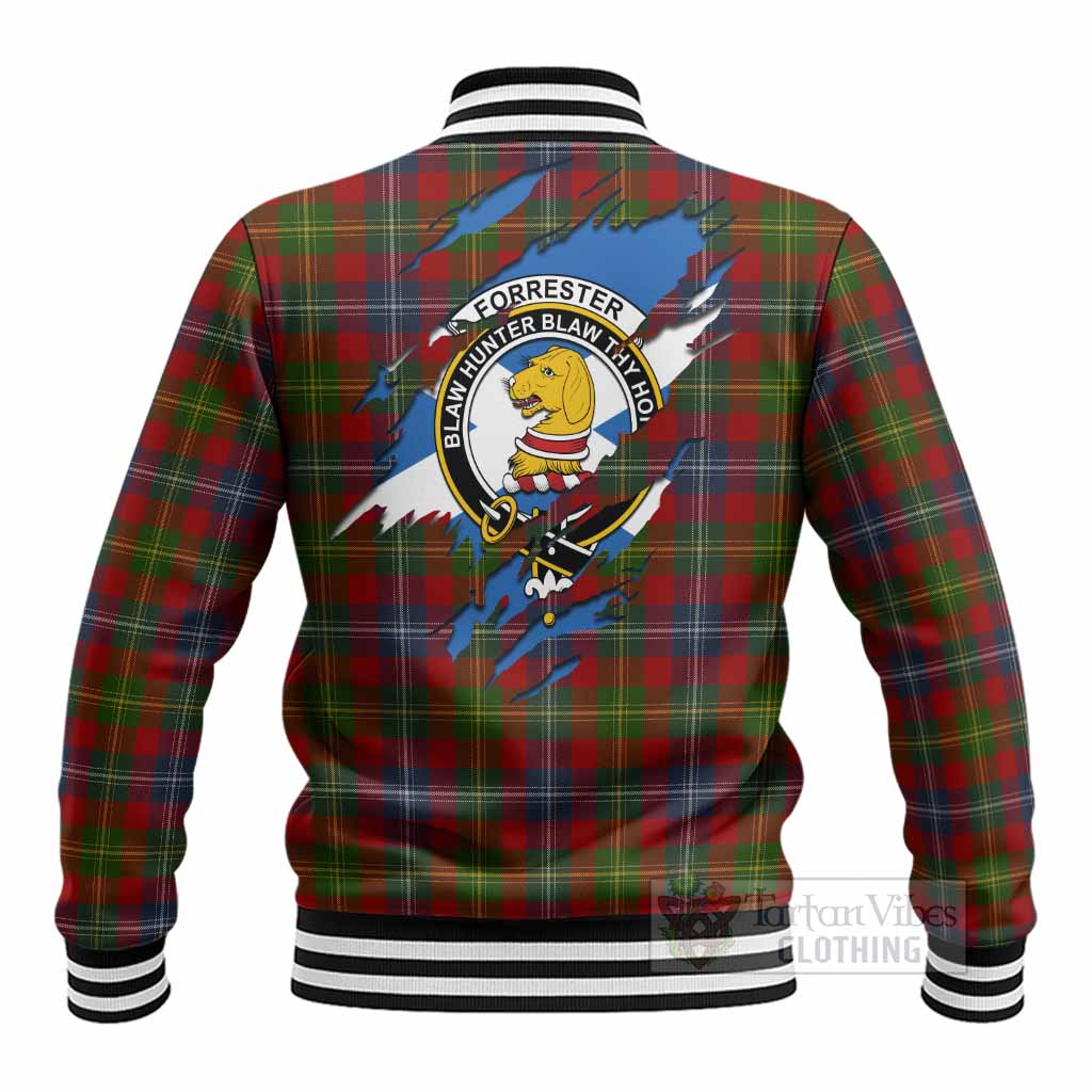 Forrester (Foster) Clan Crest In Me Tartan Baseball Jacket Scotland Flag Style
