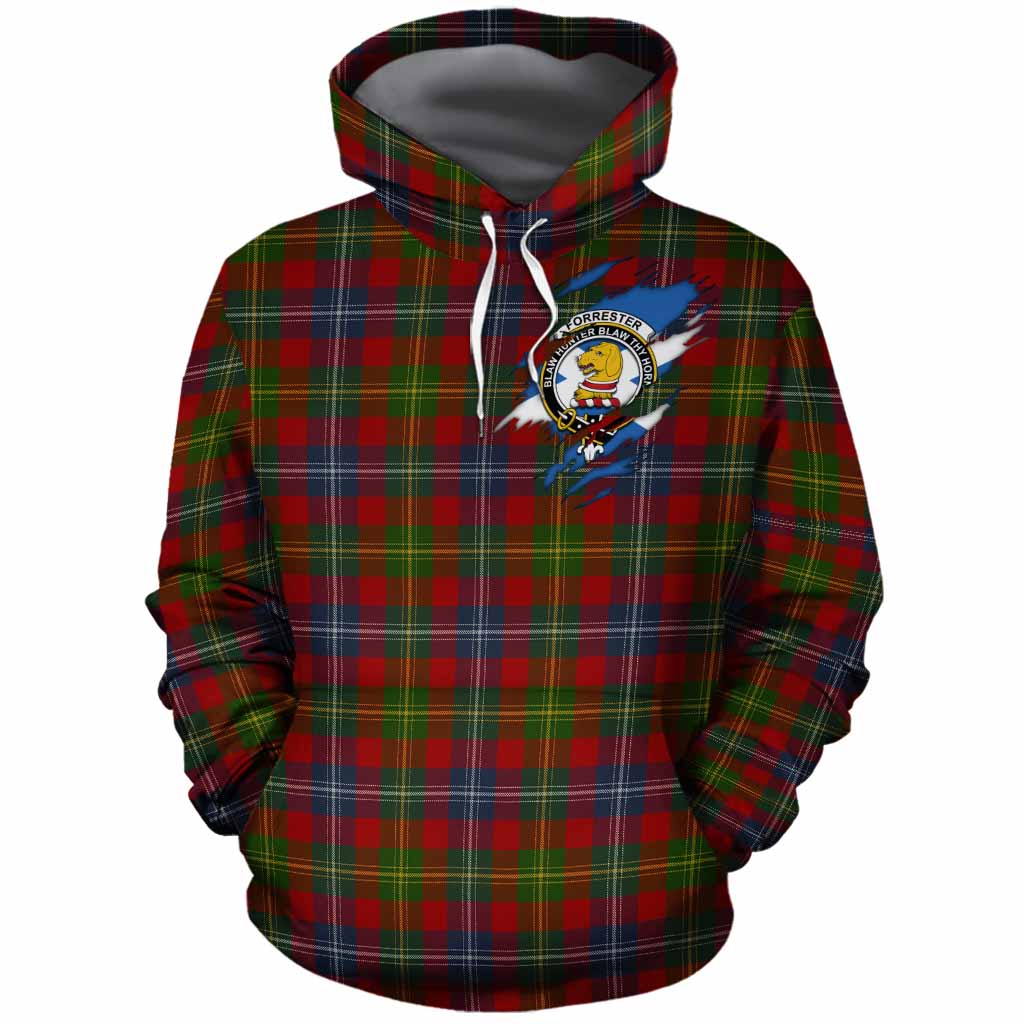 Forrester (Foster) Clan Crest In Me Tartan Cotton Hoodie Scotland Flag Style