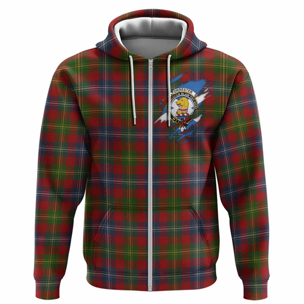 Forrester (Foster) Clan Crest In Me Tartan Hoodie Scotland Flag Style