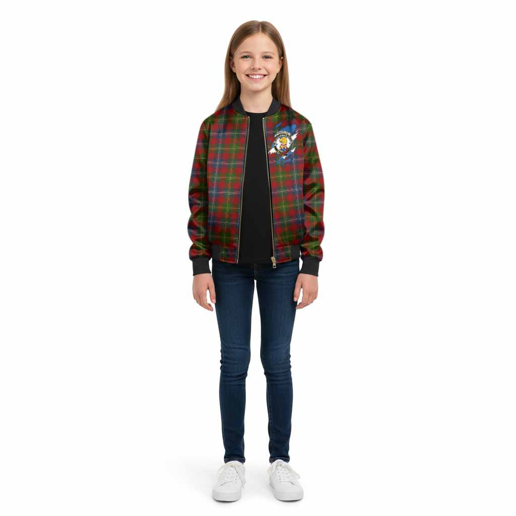 Forrester (Foster) Clan Crest In Me Tartan Kid Bomber Jacket Scotland Flag Style