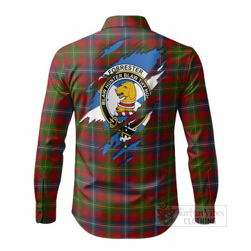 Forrester (Foster) Clan Crest In Me Tartan Long Sleeve Button Shirts Scotland Flag Style