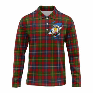 Forrester (Foster) Clan Crest In Me Tartan Long Sleeve Polo Shirt Scotland Flag Style
