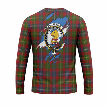Forrester (Foster) Clan Crest In Me Tartan Long Sleeve T-Shirt Scotland Flag Style