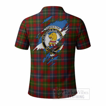 Forrester (Foster) Clan Crest In Me Tartan Polo Shirt Scotland Flag Style