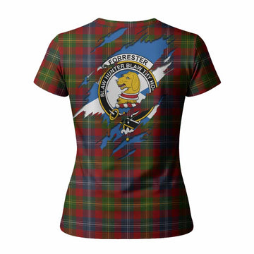 Forrester (Foster) Clan Crest In Me Tartan Women T shirt Scotland Flag Style