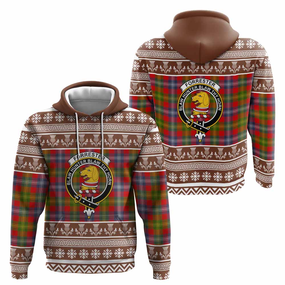 Forrester (Foster) Clan Tartan Christmas Hoodie with Family Crest - Tartan Vibes Clothing