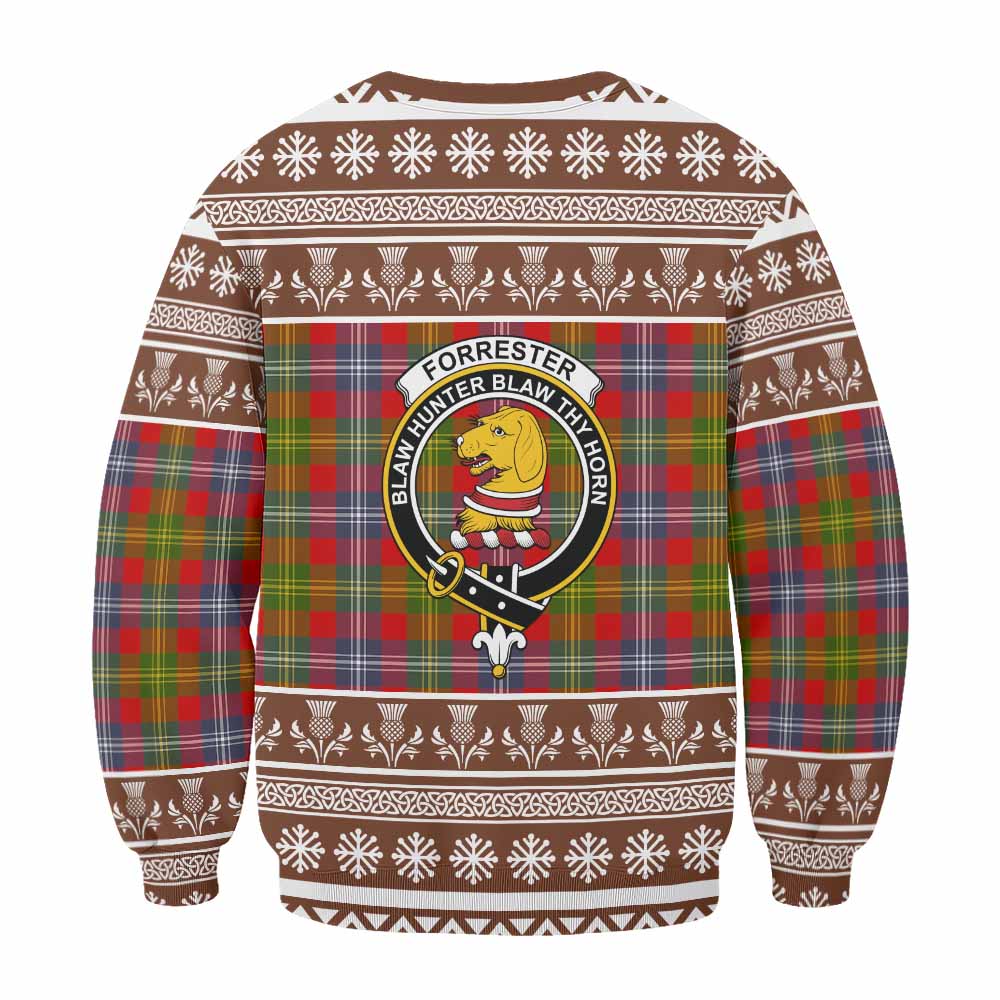 Forrester (Foster) Clan Tartan Christmas Sweatshirt with Family Crest - Tartan Vibes Clothing