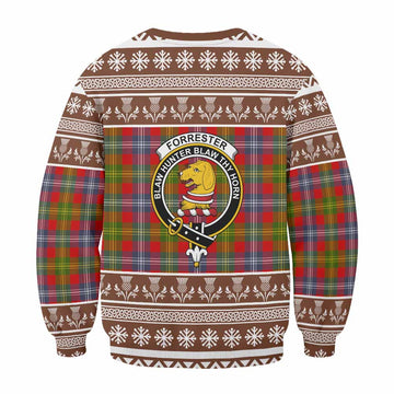 Forrester (Foster) Clan Tartan Christmas Sweatshirt with Family Crest