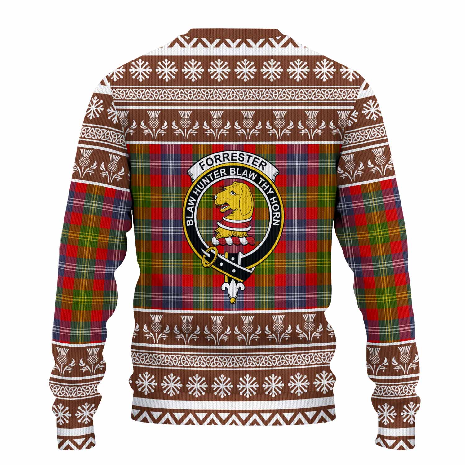 Forrester (Foster) Clan Tartan Christmas Ugly Sweater with Family Crest - Tartan Vibes Clothing