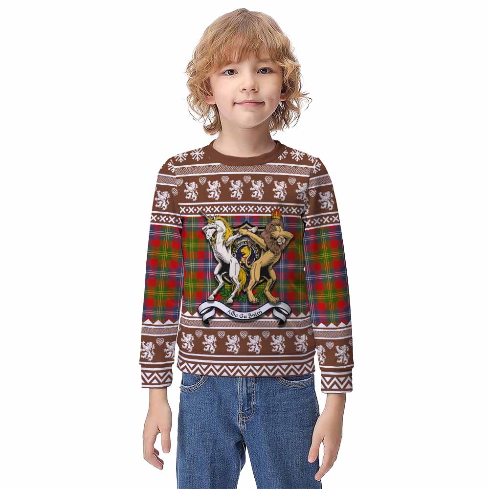 Forrester (Foster) Clan Tartan Crest Christmas Kid Ugly Sweatshirt Coat of Arms Funny Style - Tartan Vibes Clothing