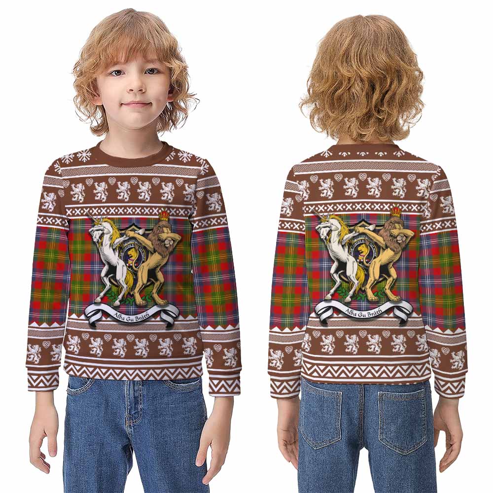 Forrester (Foster) Clan Tartan Crest Christmas Kid Ugly Sweatshirt Coat of Arms Funny Style - Tartan Vibes Clothing