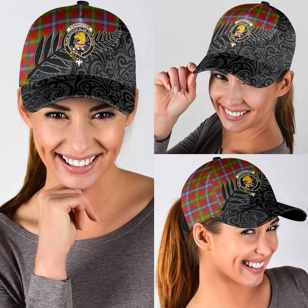 Forrester (Foster) Crest Tartan Classic Cap with New Zealand Silver Fern Half Style