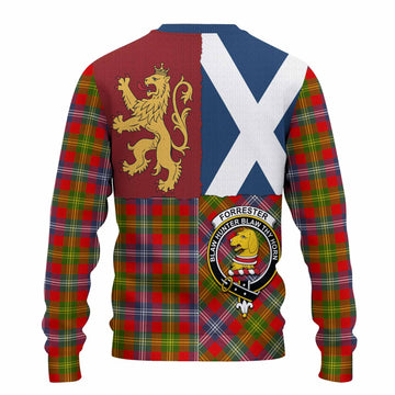 Forrester (Foster) Crest Tartan Knitted Sweater with Lion Rampant Saltire Style