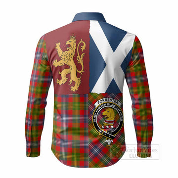 Forrester (Foster) Crest Tartan Long Sleeve Button Shirts with Lion Rampant Saltire Style