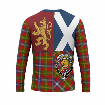 Forrester (Foster) Crest Tartan Long Sleeve T-Shirt with Lion Rampant Saltire Style
