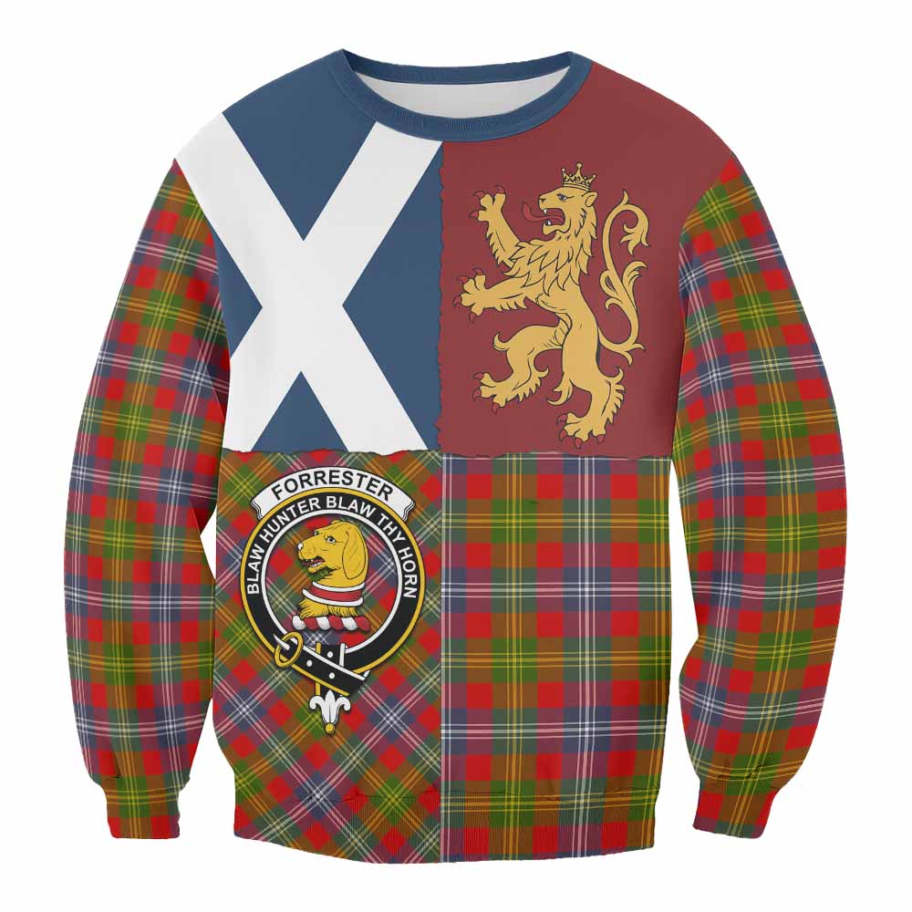 Forrester (Foster) Crest Tartan Sweatshirt with Lion Rampant Saltire Style