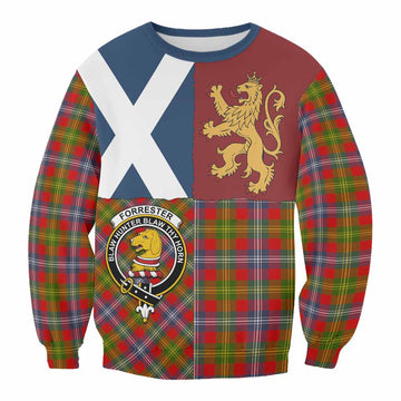 Forrester (Foster) Crest Tartan Sweatshirt with Lion Rampant Saltire Style