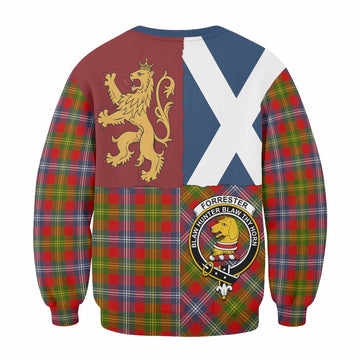 Forrester (Foster) Crest Tartan Sweatshirt with Lion Rampant Saltire Style