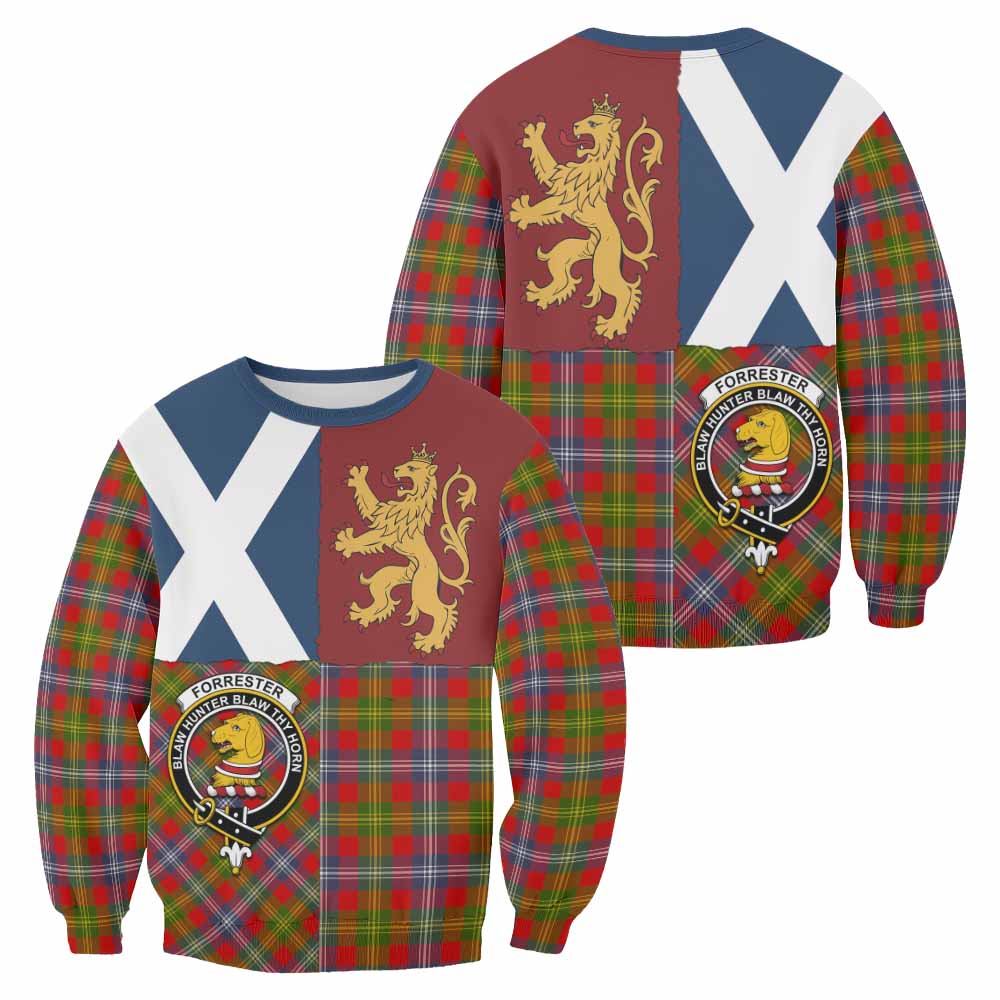 Forrester (Foster) Crest Tartan Sweatshirt with Lion Rampant Saltire Style