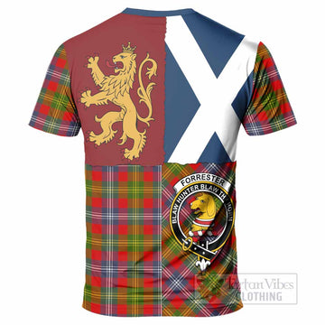 Forrester (Foster) Crest Tartan T-Shirt with Lion Rampant Saltire Style