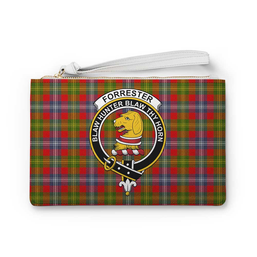 Tartan Vibes Clothing Forrester (Foster) Family Crest Tartan Clutch Bag