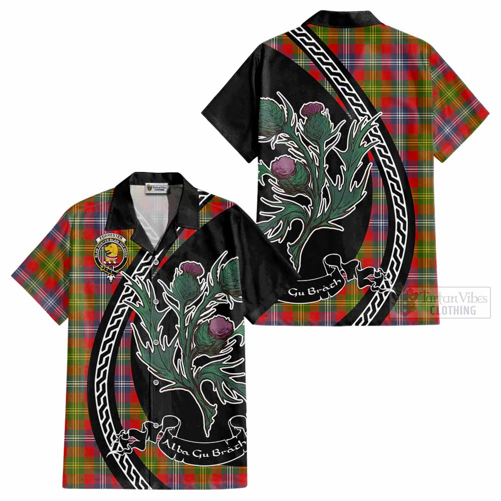 Forrester (Foster) Family Crest Tartan Cotton Hawaiian Shirt Alba Thistle Inspired - Tartan Vibes Clothing