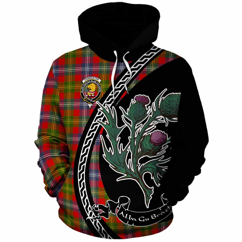 Forrester (Foster) Family Crest Tartan Cotton Hoodie Alba Thistle Inspired - Tartan Vibes Clothing