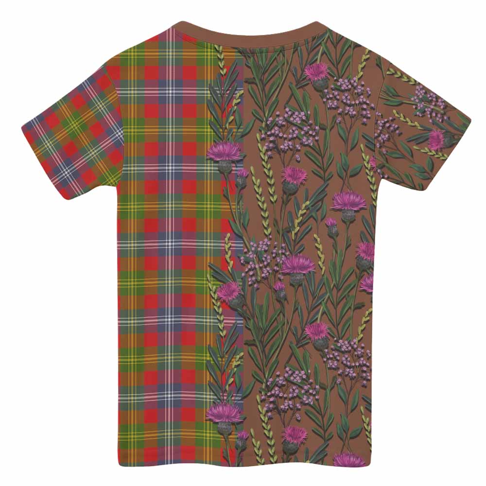 Forrester (Foster) Family Crest Tartan Kid T-shirt Scottish Thistle Flower Pattern Half Style - Tartan Vibes Clothing