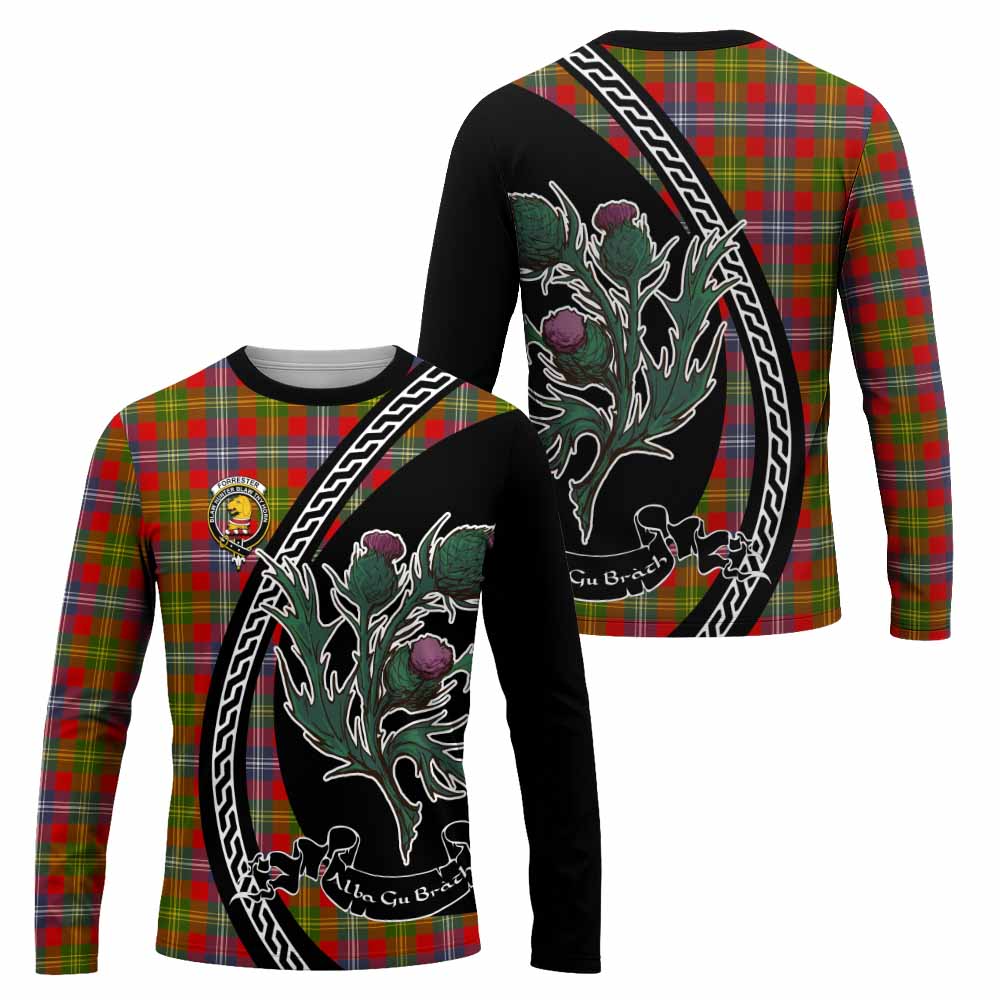 Forrester (Foster) Family Crest Tartan Long Sleeve T-Shirt Alba Thistle Inspired - Tartan Vibes Clothing