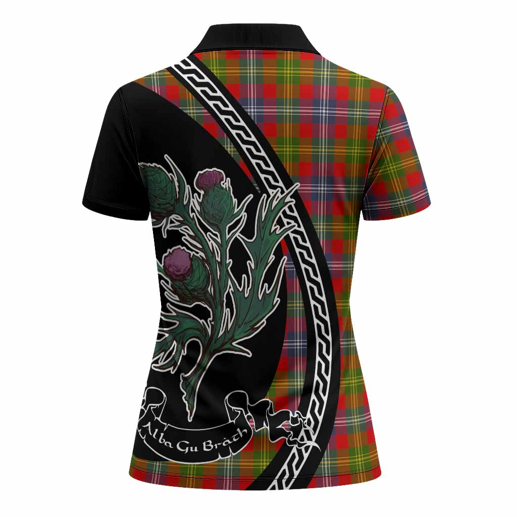 Forrester (Foster) Family Crest Tartan Women Polo Shirt Alba Thistle Inspired - Tartan Vibes Clothing