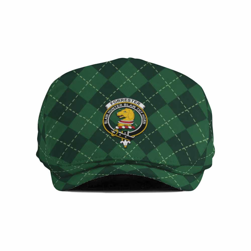 Forrester (Foster) Scottish Family Crest Flat Cap Green Argyle Classic Style - Tartan Vibes Clothing