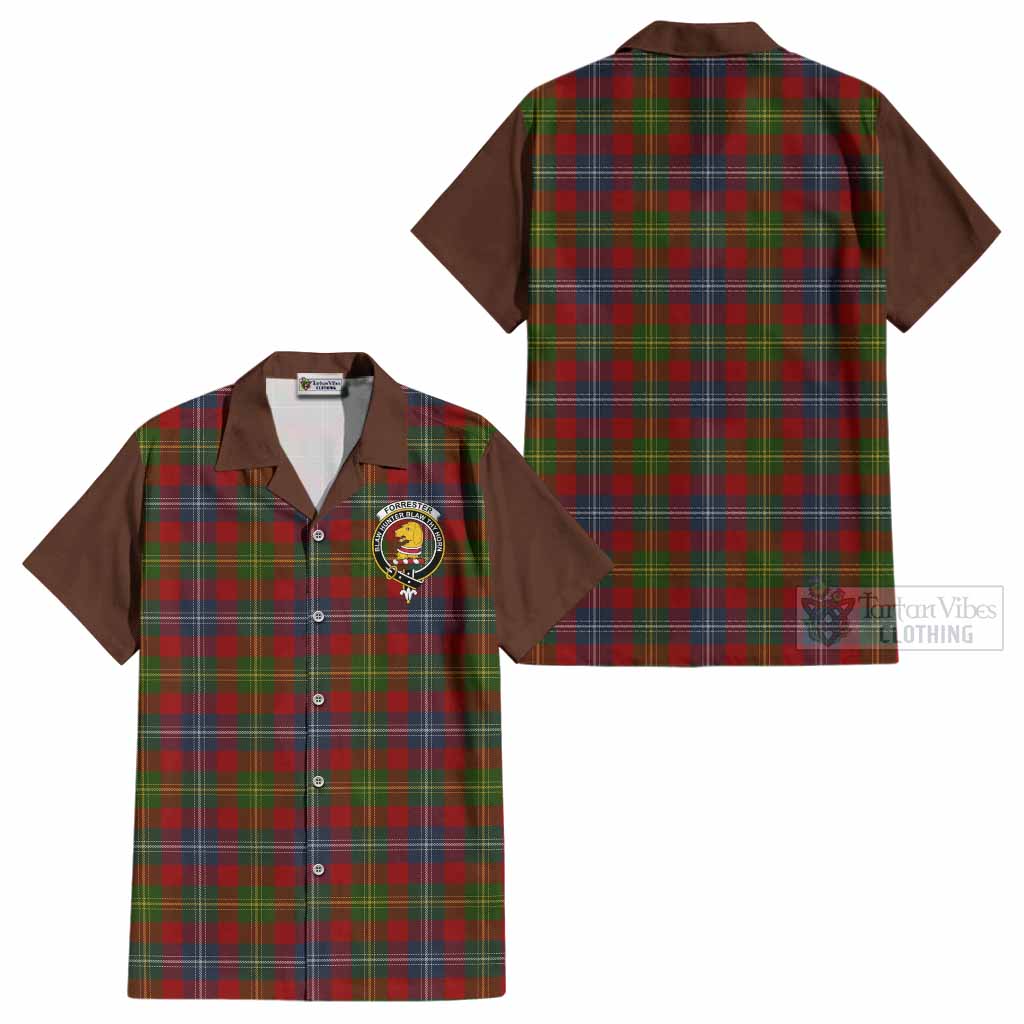 Forrester (Foster) Tartan Accent Cotton Hawaiian Shirt with Family Crest